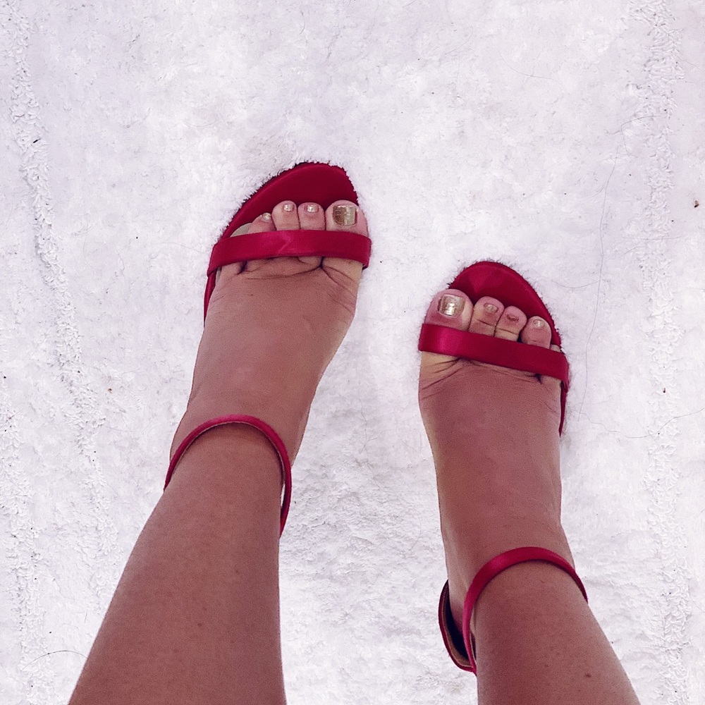 Hot Pink Strappy Open Toe Stilettos